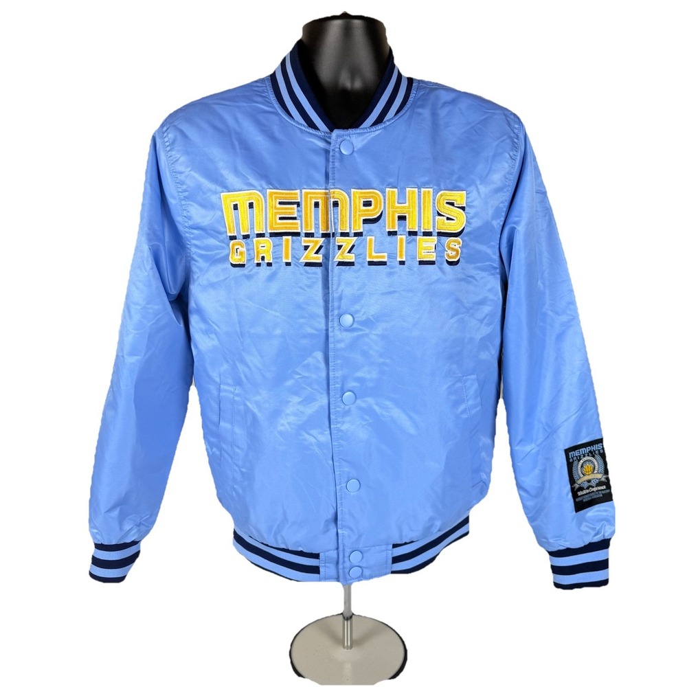 Memphis Grizzlies NBA Ultra Game Retro Varsity Jacket Men's Medium Blue New $120